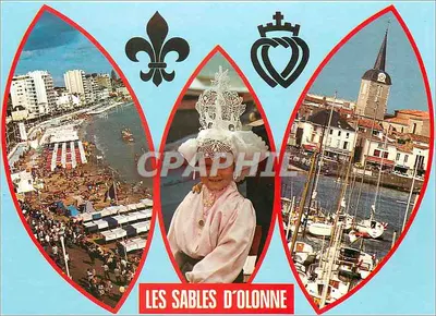 Les Sables d'Olonne — strand, haven, meisje in kleding — Éditions Harrys