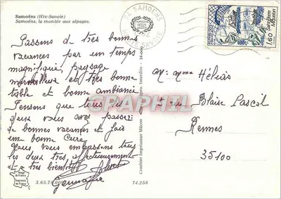 Samoëns — Subida para os alpages — Cing — Verso