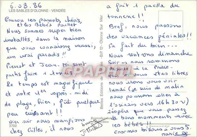 Les Sables d'Olonne — widok panoramiczny i port — wydawca Belles Éditions de Villedieu — Rewers