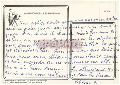 Malicorne sur Sarthe — vista panorâmica — Artaud Frères, n°109 — Verso