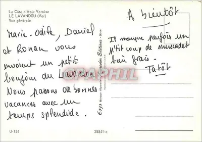 Le Lavandou (Var) — Ogólny widok — Wydawca Éditeur Color, nr U-154 — Rewers