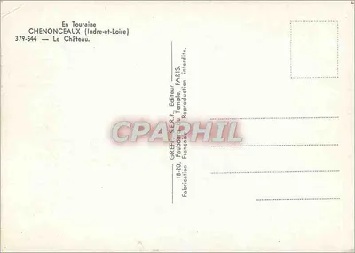Castelo de Chenonceau — Em Touraine (Indre-et-Loire) — GREFI S.E.R.P. Editor — Verso