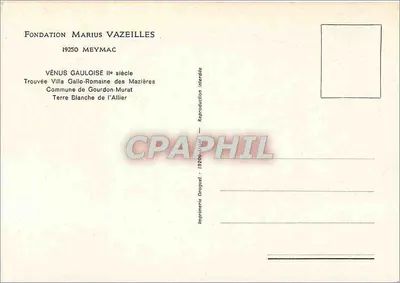 Vênus Gália — IIº século — Fundação Marius Vazeilles, 19250 Meymac — Verso