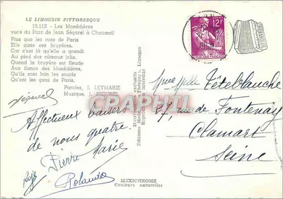 Monédierières — widok Parku Jean Ségurel — Wydawnictwo Méxichrome — Rewers