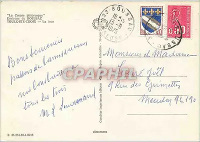 A torre — Arredores de BOUSSAC — Cimy — Verso