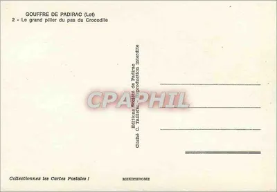 Gouffre de Padirac (Lot) — Duży pilarz w pasie Krokodyla — wydawnictwo C. Tallié — Rewers