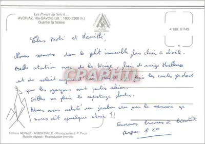Avoriaz — Zasnieżona stacja narciarska — Éditions Révalp, Albertville — Rewers