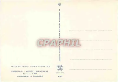 Capharnaüm — częściowy widok starożytnej synagogy — 8757 — Rewers