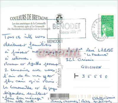 La Cornouaille — Sítios turísticos — Éditions d'Art — Verso