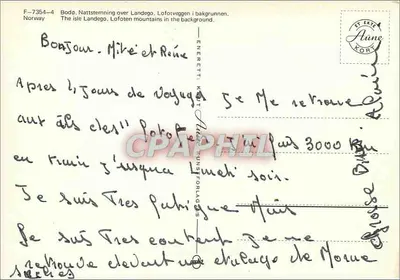 Bodo — Nattstemning over Landego, Lofotveggen no fundo — Editor Alvine Kort — Verso