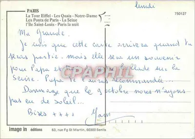 The Seine in Paris — image in éditions, n° 750127 — Back