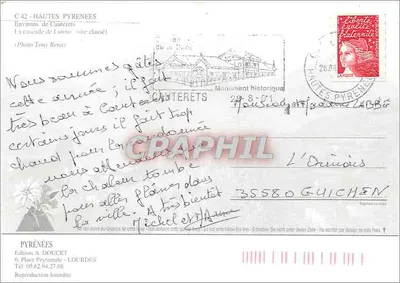 Cascada Lutour — Pireneje — Wydawnictwo A. Doucet — Rewers