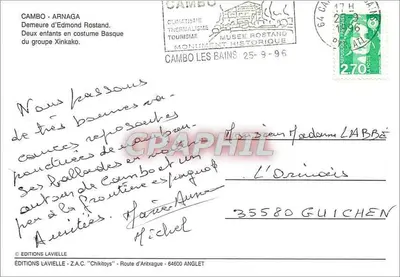 Dois crianças em traje basco — Arnaga — Edições Lavielle, n° 35580 — Verso