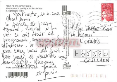 Montmartre — Der Heilige Herz — Edition GUY, n° 101005 — Rückseite