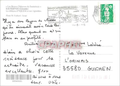Zamek Yquem — Sauternes (Gironde) — Wydawnictwo Cier — Rewers