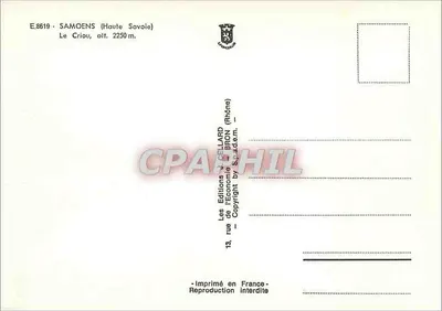 Le Criou — Samoëns (Haute-Savoie) — Les Éditions de l'Économie — Rewers