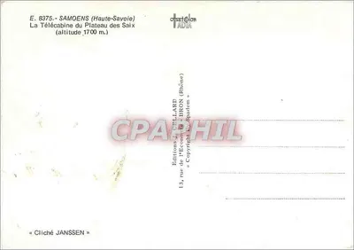 Telekabina Saix — Samoens, Haute-Savoie — Wydawnictwo Cellard — Rewers