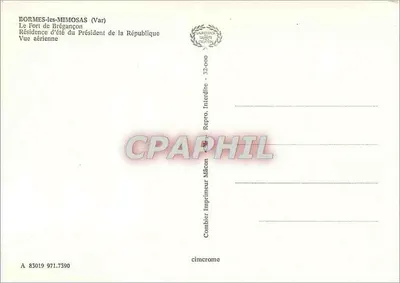 Fort de Brégançon — Widok z powietrza — Combier Imprimeur Mâcon — Rewers