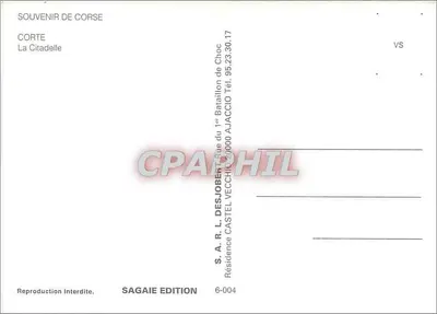 Corte — La Citadelle — S.A.R.L. Desjobert, SAGAIE ÉDITION — Rewers