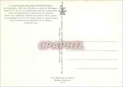 Saint-Pol-de-Léon — Le Kreisker, « Roi des Clochers » — Edições do Gabier — Verso