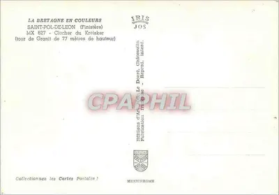 Saint-Pol-de-Léon — Torre da Catedral de Châteaulin — Edições JOS — Verso