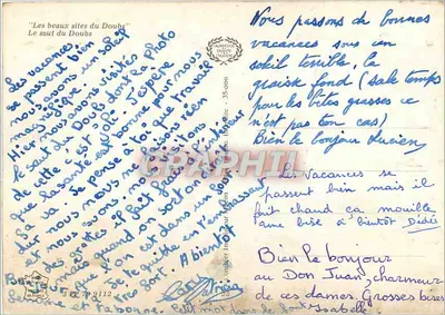 O Salto do Doubs — local turístico — editor desconhecido, número de série 35-000 — Verso