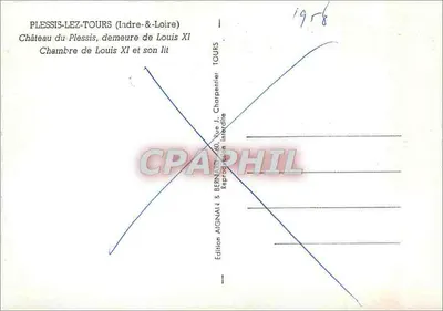 Plessis-lez-Tours — Castelo de Plessis, quarto de Louis XI e seu leito — Edição ALIGNAI & BERNARD, Rue J. Charpentier, Tours — Verso
