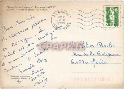 पियर सर हौटे — ऊँचाई 1634 मीटर — एडिशन एट इमप्रेशन कॉम्बियर / मैकॉन — पीछे