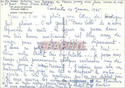 St-Jean-d'Arves — Chalet 'Les Clarines' — Wydawca: Saint-Étienne-de-Maurelaine — Rewers