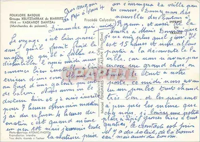 Folklore basque — Grupo KELTZTARRAK de Biarritz — Éditions PENDARIÈRES — Verso