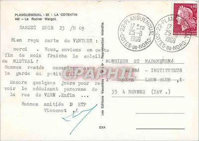 Planguenoual - O Rocher Margot — Edições D'ETP, n°448 — Verso