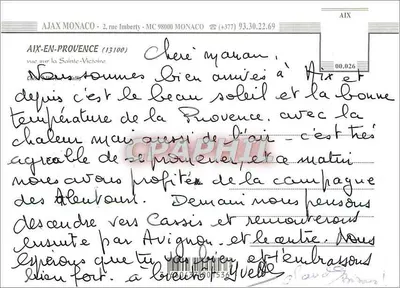 Aix-en-Provence — vista sulla Sainte-Victoire — editore Ajax Monaco — Verso