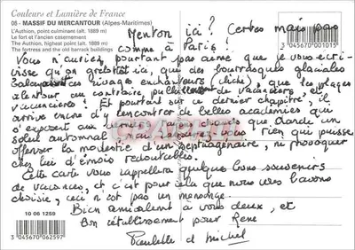 Massif do Mercantour — ruínas de um antigo quartel e fortaleza de Authion — n° 1017 — Verso