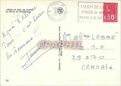 Die Pointe du Vert-Galant — Paris — Editions P.I. — Rückseite