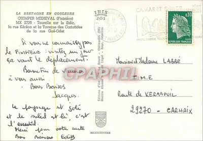 Quimper — Vista medieval — Edições d'Art Finistère — Verso