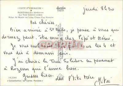 Torre Solidor — Saint-Malo — Editor Emgé, n° 14.2395 — Verso