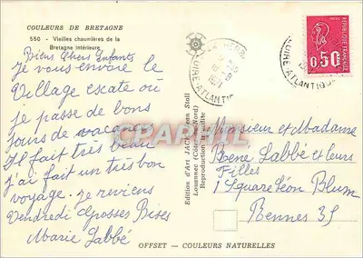 Chalés bretones — Ed. d'Art JAC (Côtes-du-Nord) n°550 — Verso