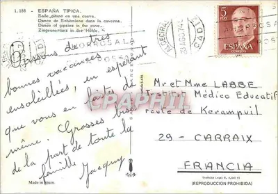 Danza gitana in una caverna — Morrosala — Made in Spain — Verso