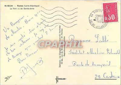 Le Port de Nantes — vue de Sainte-Anne — La Cigogne, éditions Hachette — Verso