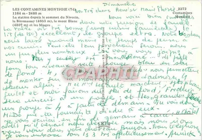 Les Contamines Montjoie (74) — widok z szczytu Nivorin — Wydawnictwo B. P. 37320 Magazyn — Rewers