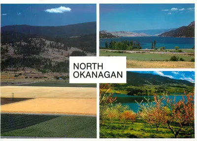North Okanagan — paisagens agrícolas e lacustres — Publicado pela W.A. Wynn Agency, B.C., Canadá, n° KS-8845