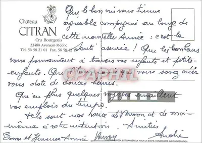 Zamek Citran — Cru Bourgeois — Wydawca Château Citran — Rewers