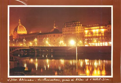 Lyon — As iluminações, quai do Reno e o Hôtel-Dieu — Fotos Thierry ASTRUC