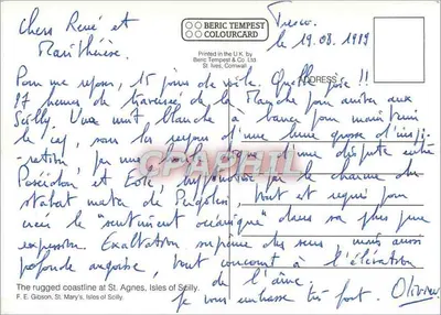 As costas escarpadas de Agnes — Ilhas de Sillery — BERIC TEMPEST & Co. Ltd. — Verso