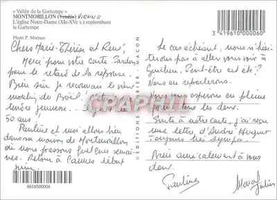 Montmorillon — Widok kościoła Notre-Dame i rzeki Gartempe — Wydawnictwo Craphil — Rewers