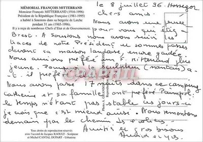 Mémorial François Mitterrand — Sousostons — Wydawca: Sousostons — Rewers