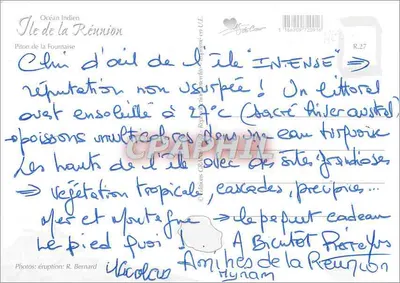 La Réunion - Piton da Fournaise — Erupções e paisagens vulcânicas — Edições CPAPHIL n° R.27 — Verso