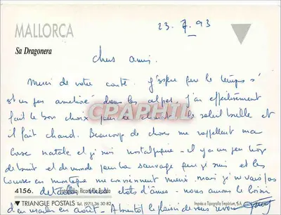 Vista de Mallorca — Sa Dragonera — editor Ricard M. Borda — Verso