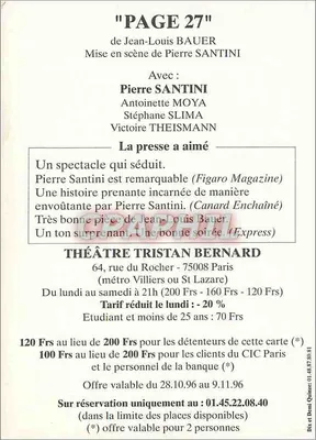 Strona 27 — przedstawienie Jean-Louis Bauer — Teatr Tristan Bernard — Rewers