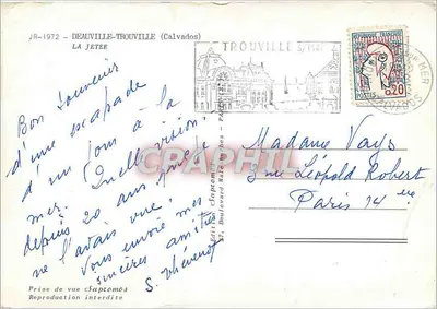 A doca — Deauville-Trouville (Calvados) — Edição Sapràmos — Verso